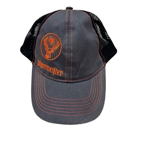 Jägermeister Gray|Orange Mesh SnapBack Trucker Hat - Picture 1 of 7
